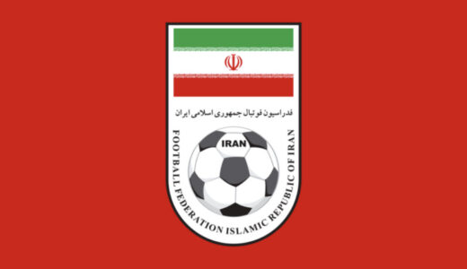 【イラン国旗とサッカーボールのエンブレム】イラン代表【各国代表】