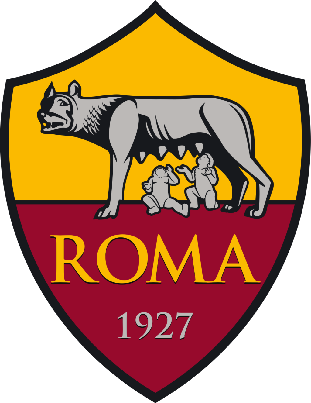 【古代ローマの建国にまつわる双子とオオカミのエンブレム】ASローマ【セリエA】 - football-emblem